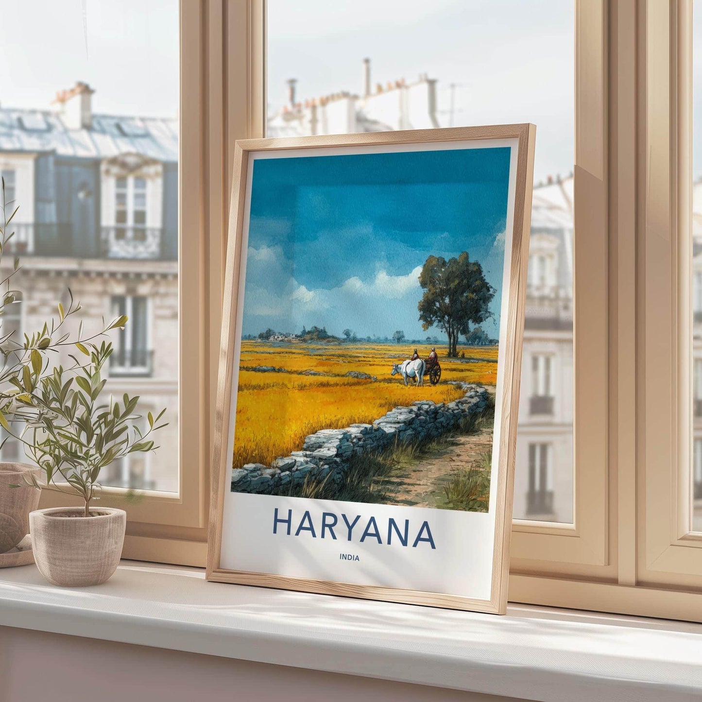 Haryana Poster - India Travel Art - Haryana Golden Fields Wall Decor