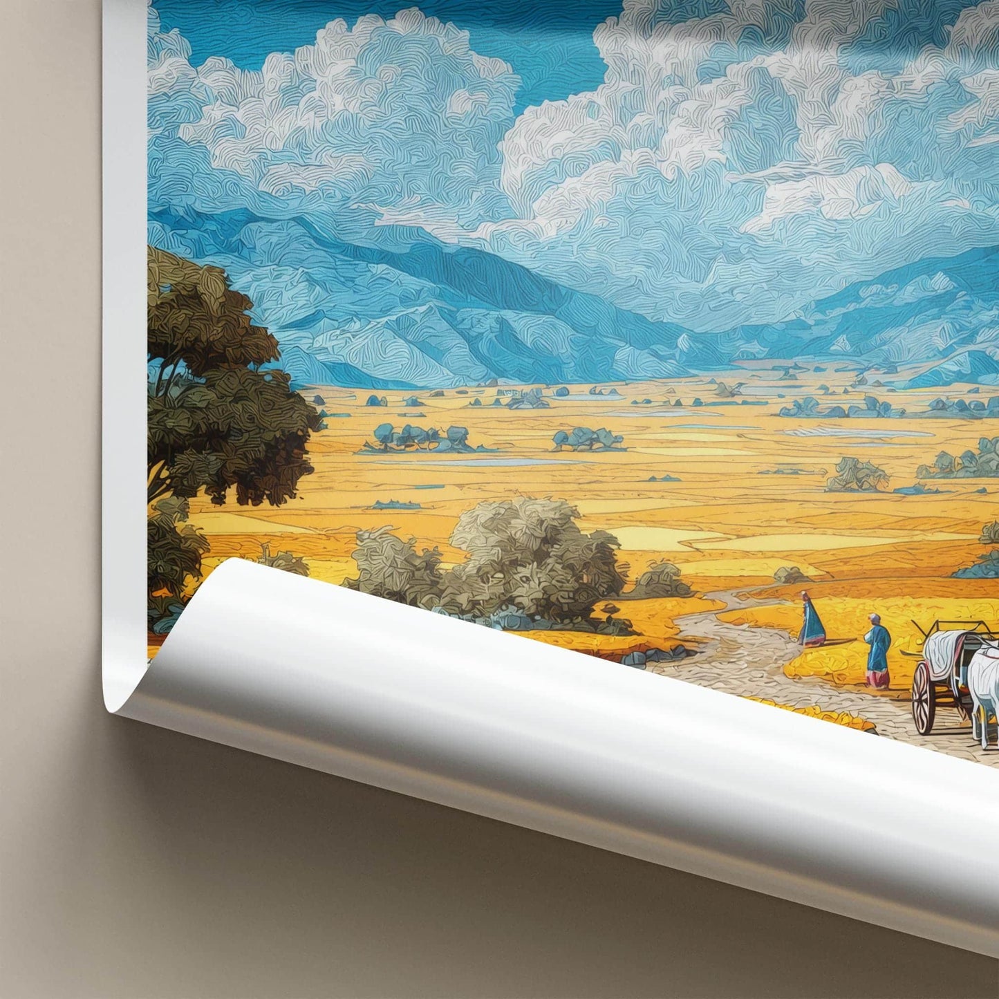 Haryana Poster - India Travel Art - Haryana Moonlit Fields Home Decor