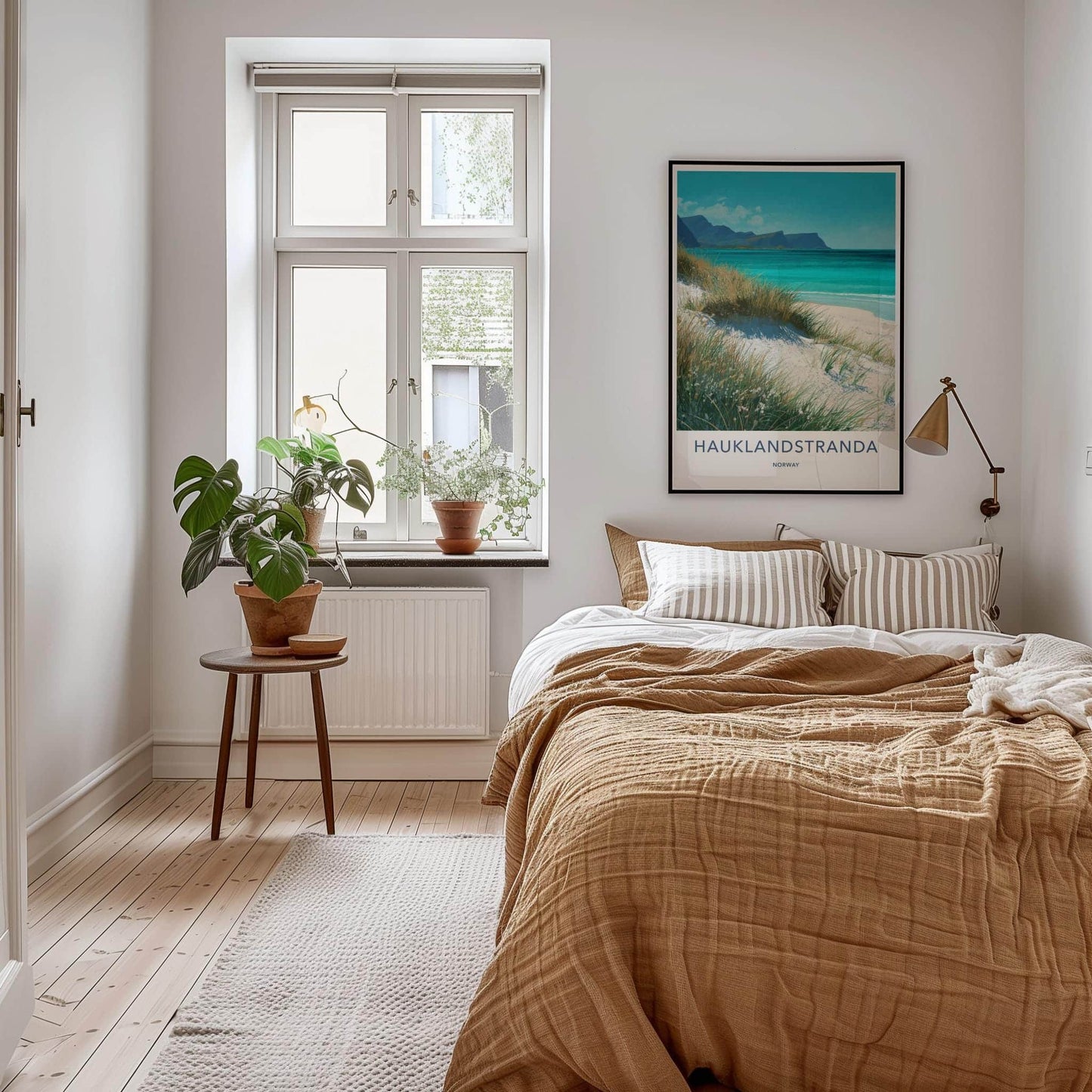 Hauklandstranda Poster - Norway Travel Art - Grassy Dune Beach Wall Decor