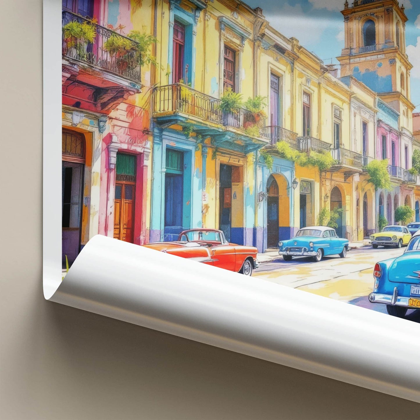 Havana Poster - Cuba Travel Art - Colorful Street Cars Gallery Art