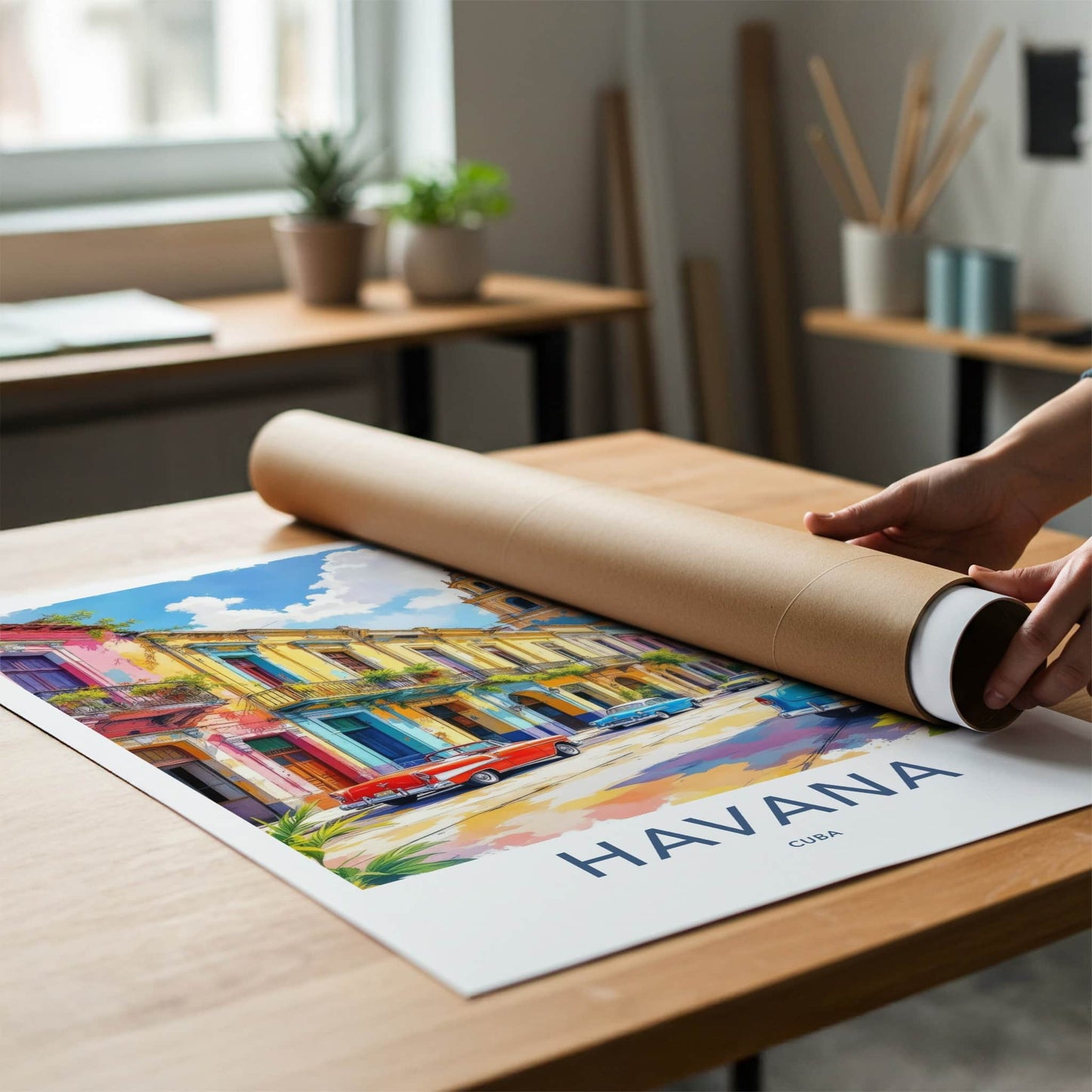 Havana Poster - Cuba Travel Art - Colorful Street Cars Gallery Art