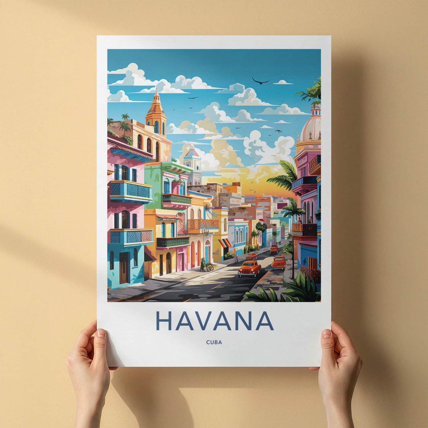 Havana Poster - Cuba Travel Art - Vibrant Cityscape Street Home Decor