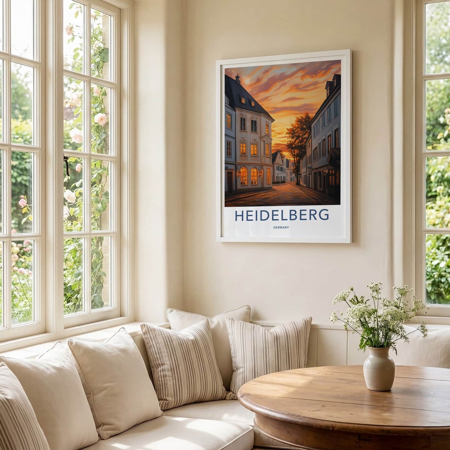 Heidelberg Poster - Germany Travel Art - Sunset City Street Home Decor