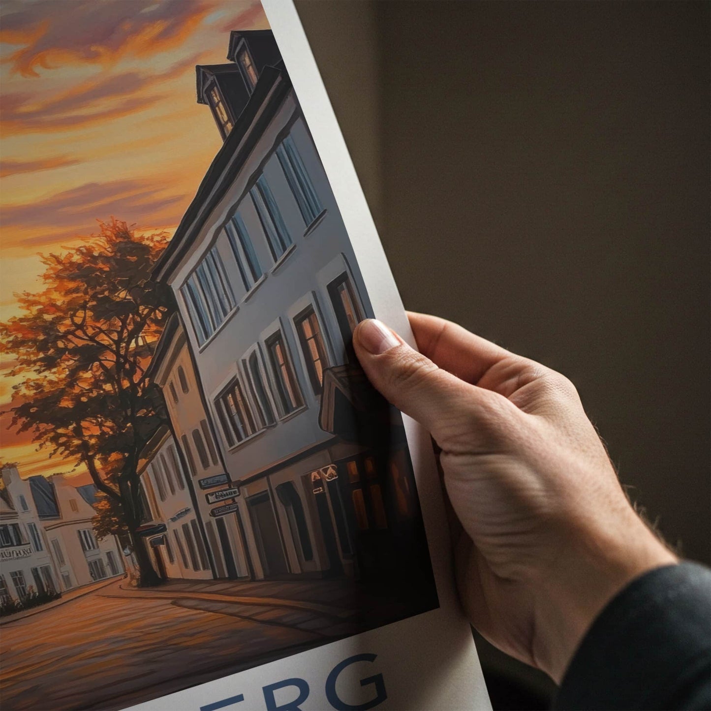 Heidelberg Poster - Germany Travel Art - Sunset City Street Home Decor