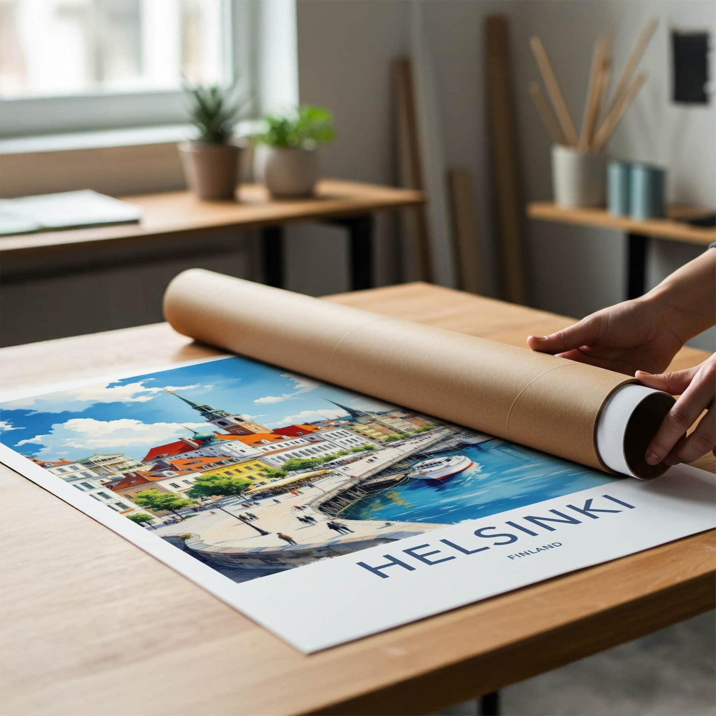 Helsinki Poster - Finland Travel Art - Historic City Harbor Wall Decor