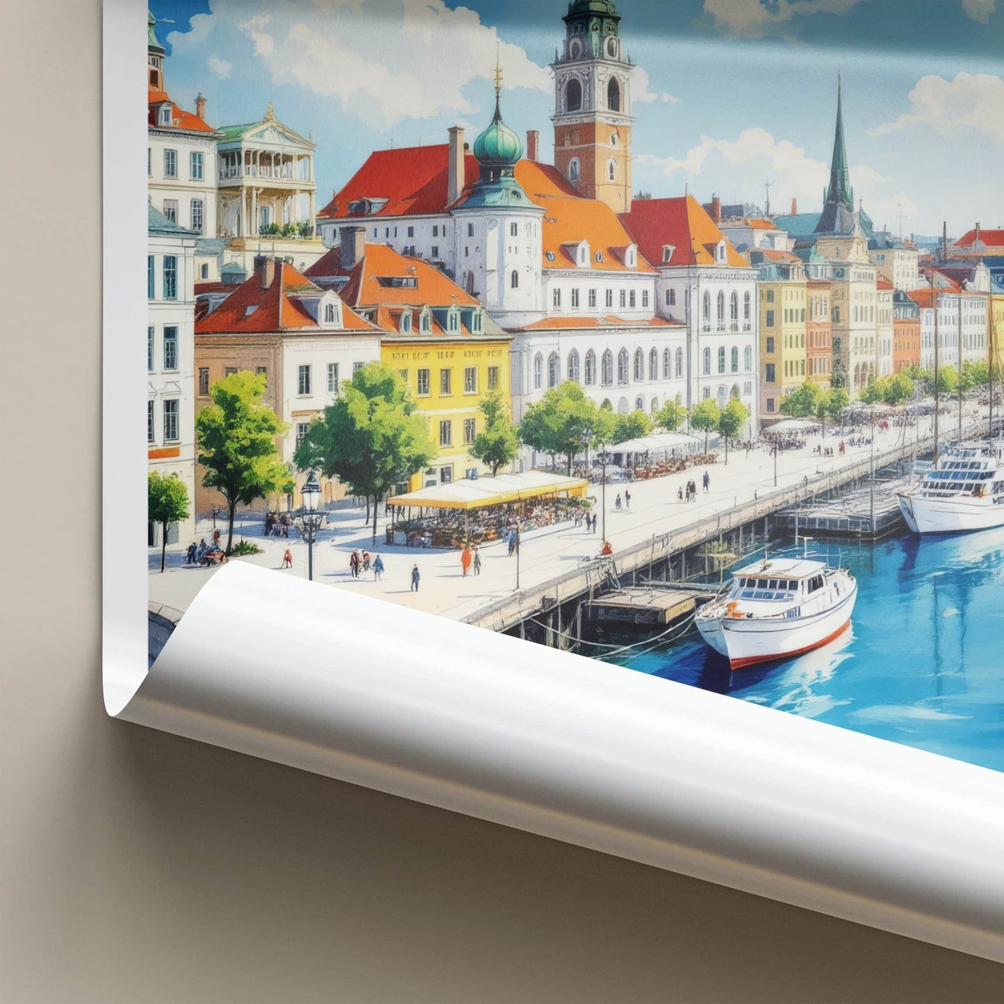 Helsinki Poster - Finland Travel Art - Historic City Harbor Wall Decor
