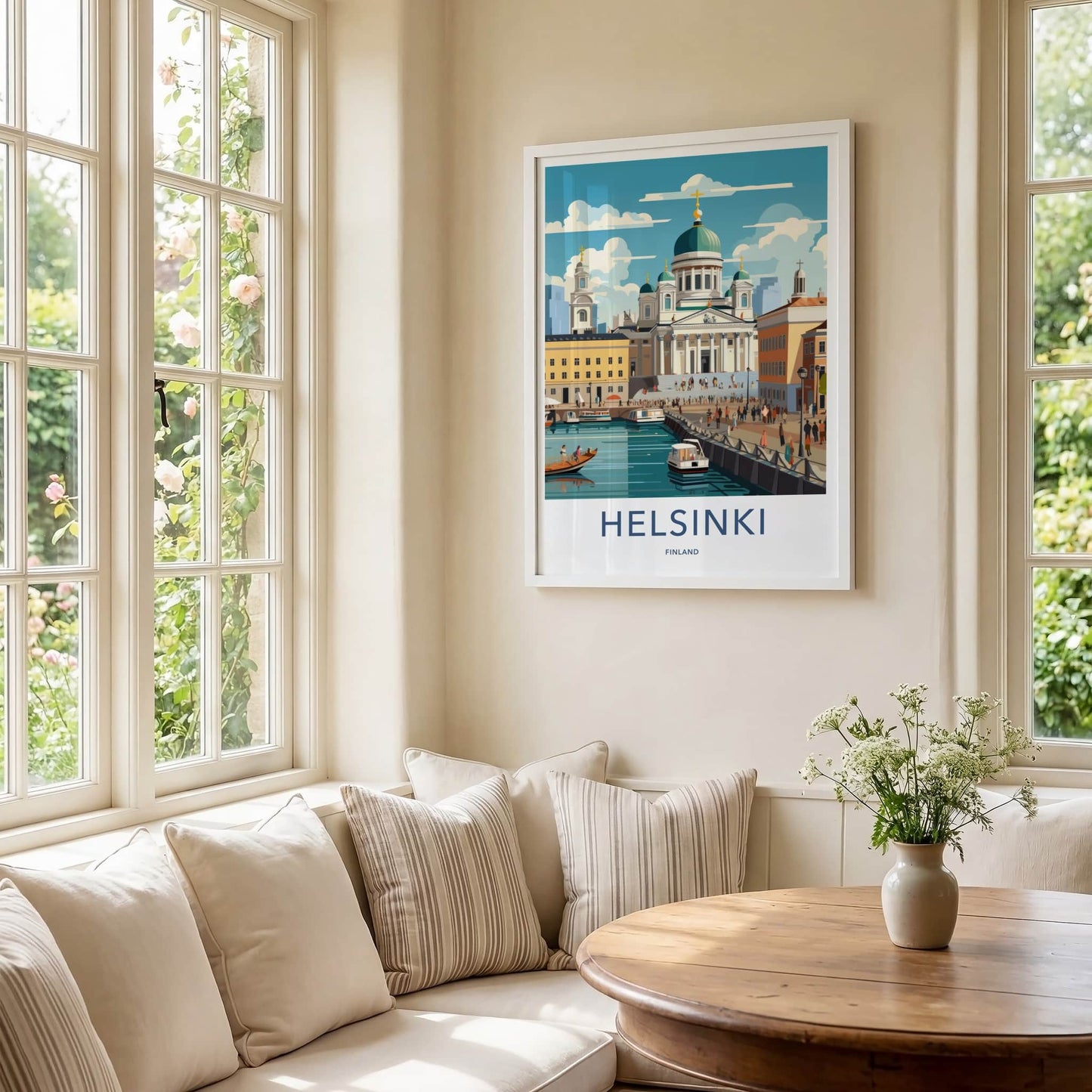 Helsinki Poster - Finland Wall Art - Grand Cathedral Harbor Home Decor