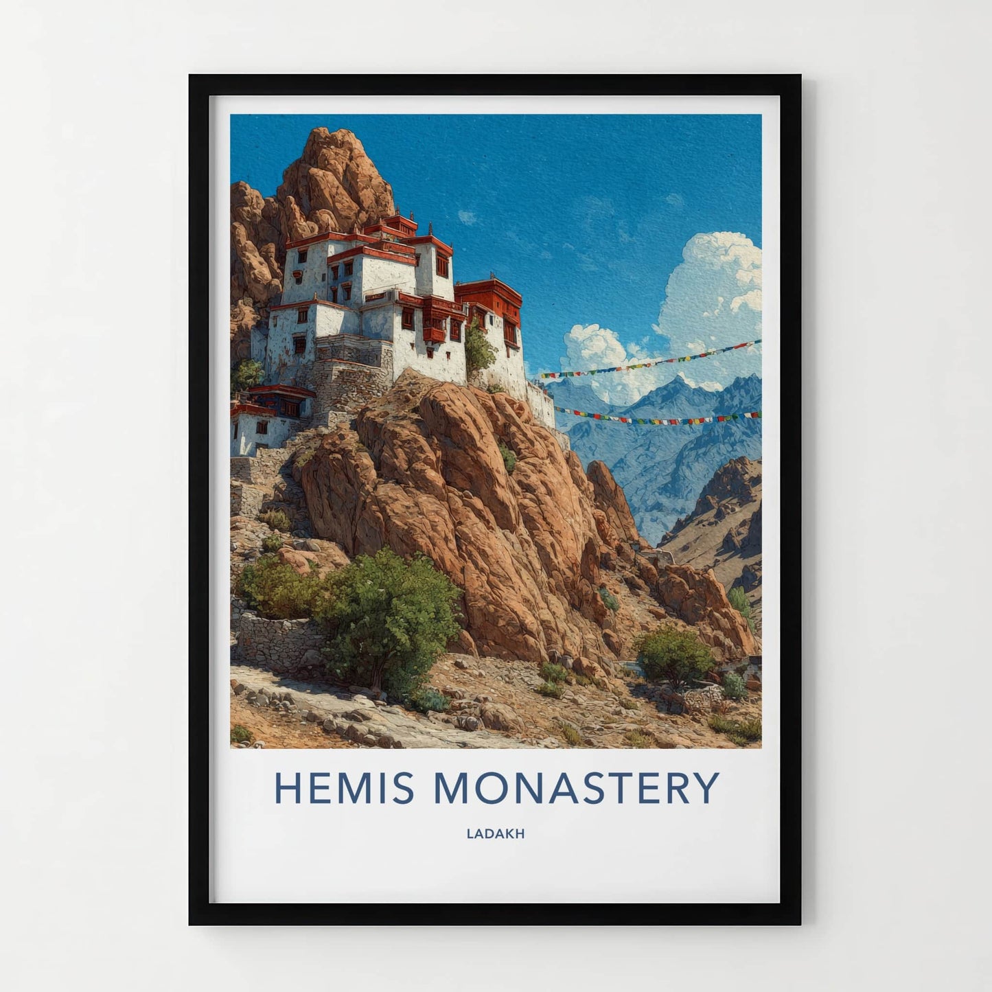 Hemis Monastery Poster - India Ladakh Cliffside Building Gallery Art