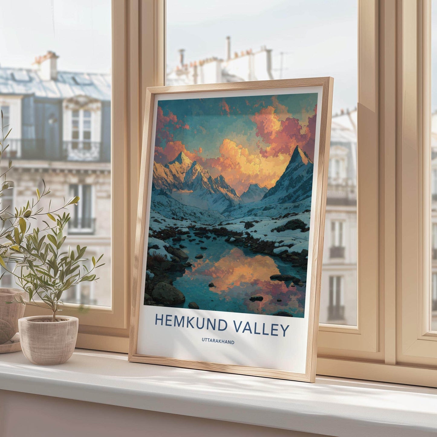 Hemkund Valley Poster - India Scenic Art - Uttarakhand Alpine Valley Sunset Wall Decor