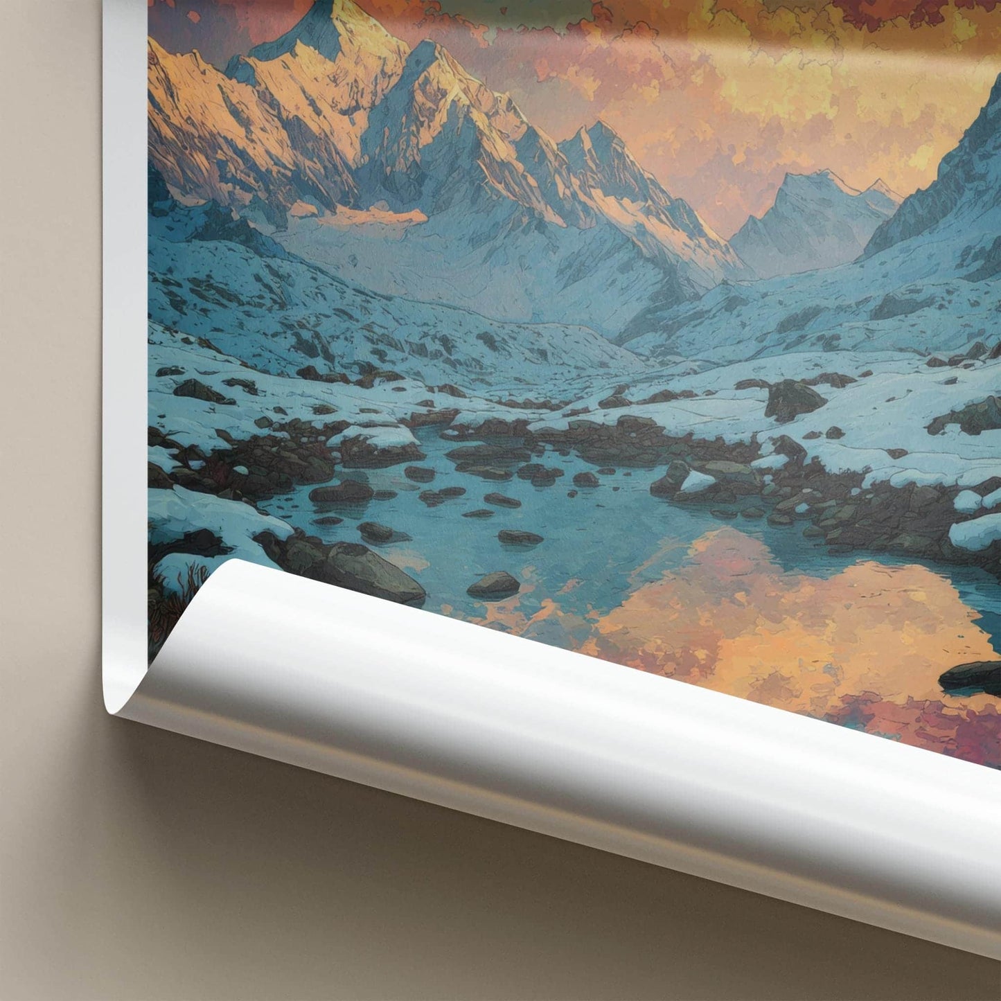Hemkund Valley Poster - India Scenic Art - Uttarakhand Alpine Valley Sunset Wall Decor