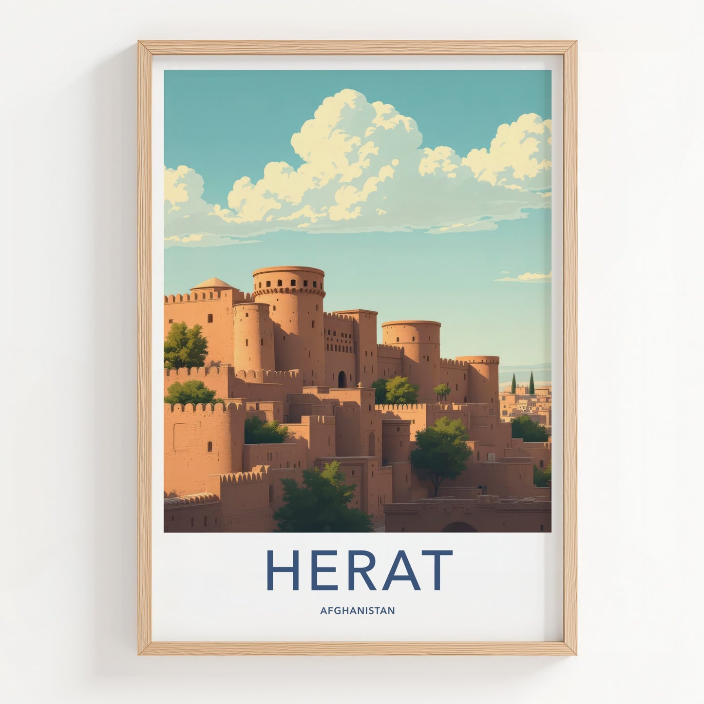 Herat Poster - Afghanistan Wall Art - Adobe Walled Towers Home Decor