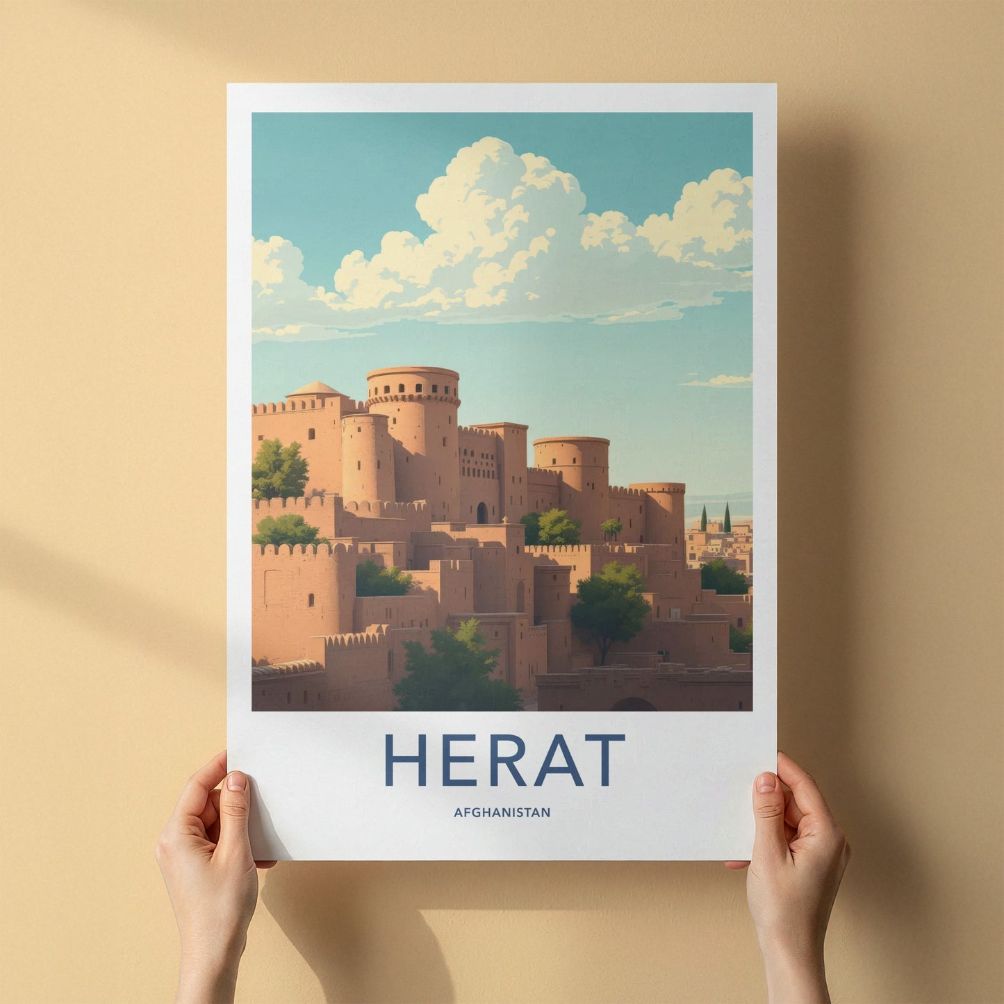 Herat Poster - Afghanistan Wall Art - Adobe Walled Towers Home Decor