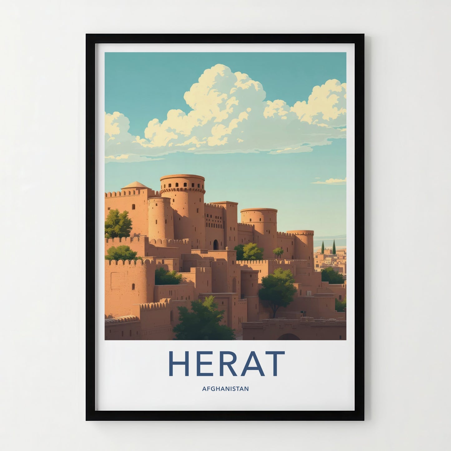 Herat Poster - Afghanistan Wall Art - Adobe Walled Towers Home Decor