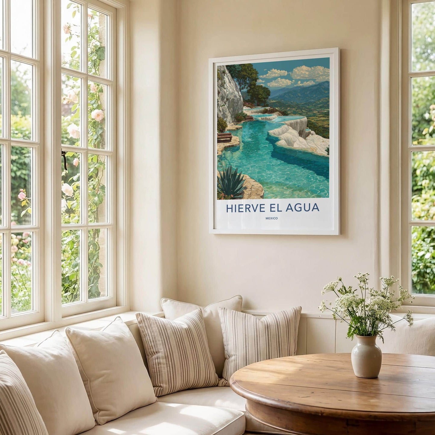 Hierve el Agua Poster - Mexico Travel Art - Natural Spring Pools Home Decor