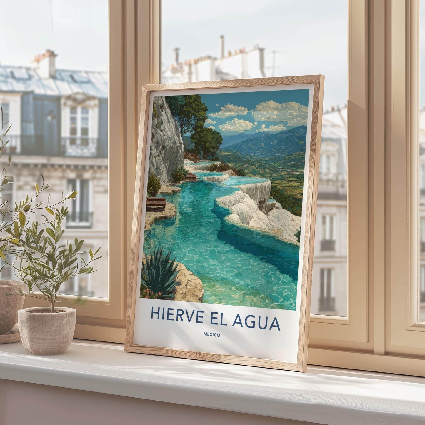Hierve el Agua Poster - Mexico Travel Art - Natural Spring Pools Home Decor
