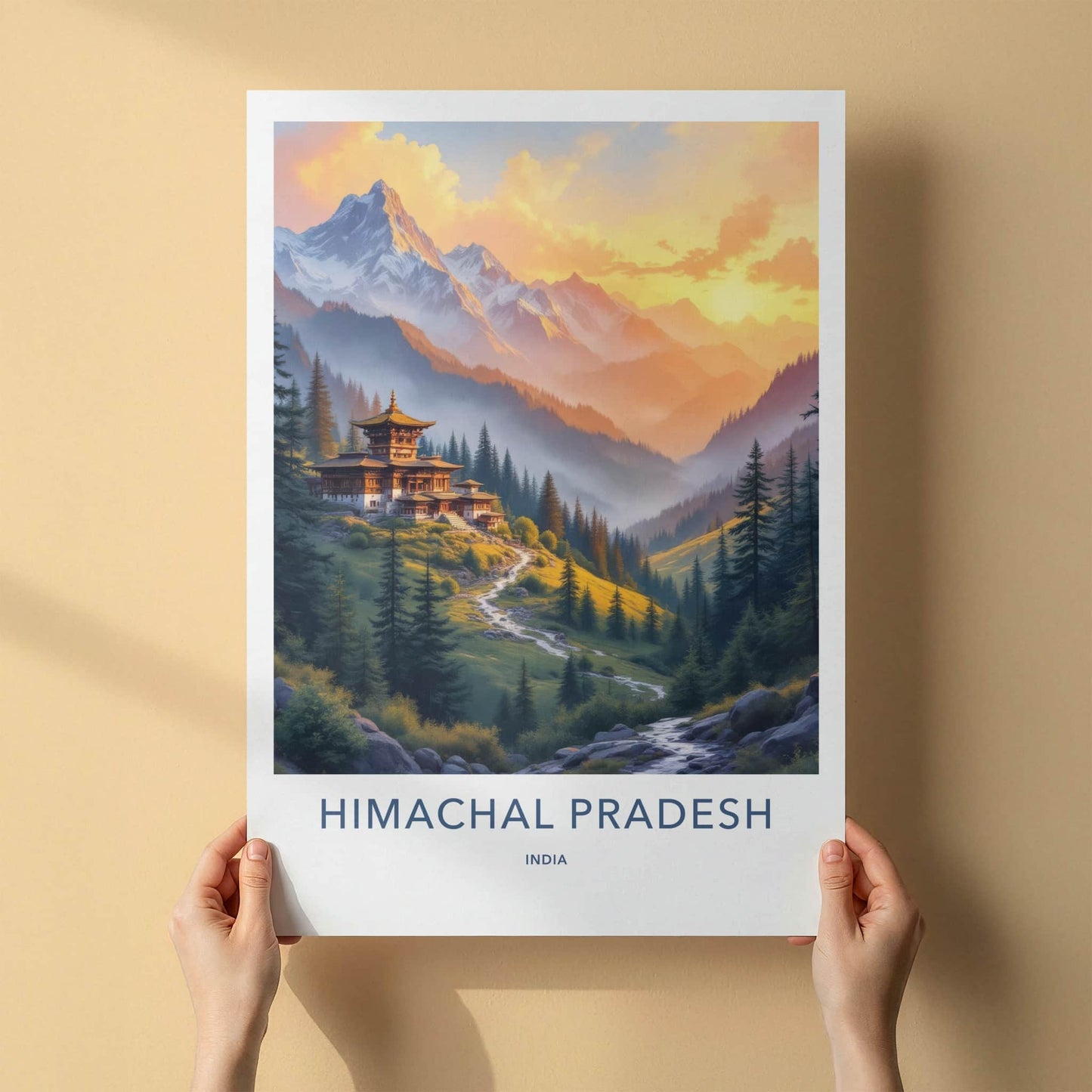 Himachal Pradesh Poster - India Wall Art - Himachal Pradesh Temple Gift