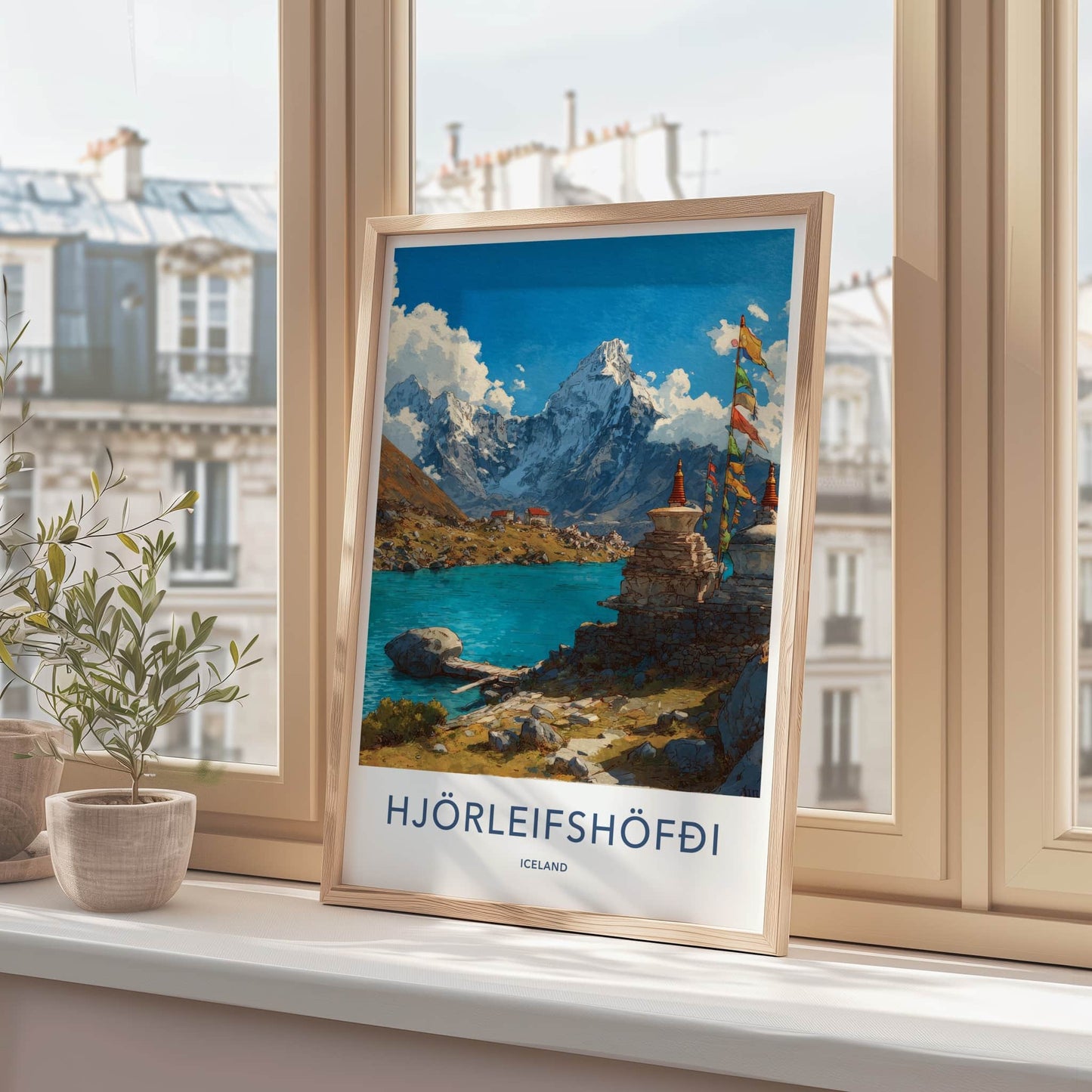 Hjorleifshofdi Poster - Iceland Travel Print - Turquoise Lake Stupas Home Decor