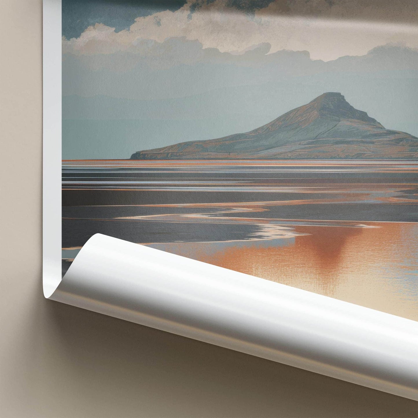 Hjorleifshofdi Poster - Iceland Wall Art - Moody Mountain Reflection Gift