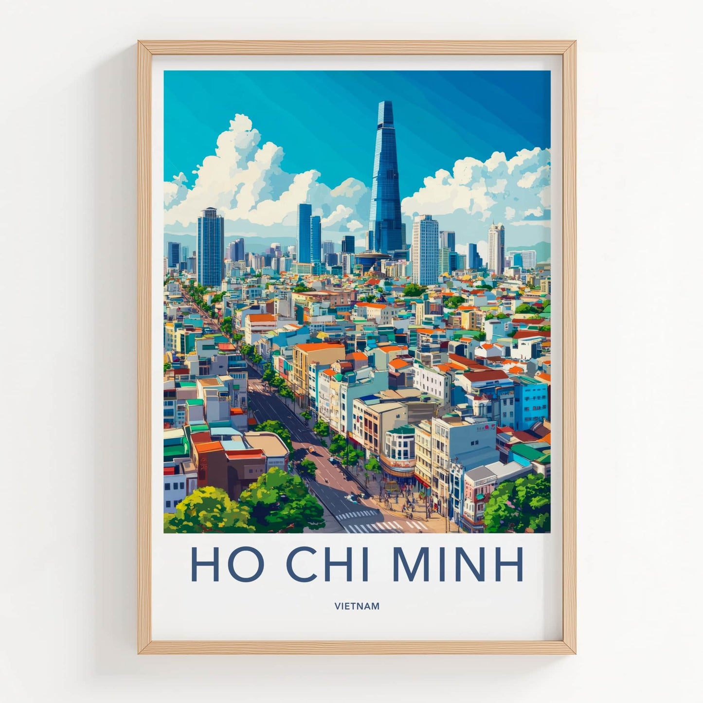 Ho Chi Minh Poster - Vietnam Travel Art - Vibrant City Skyline Home Decor