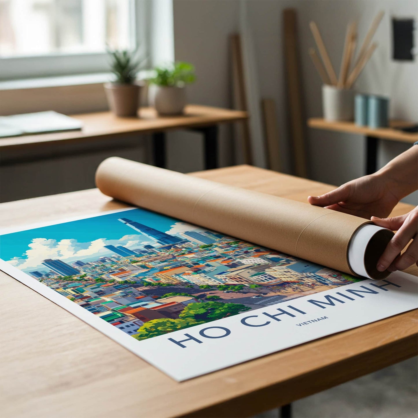Ho Chi Minh Poster - Vietnam Travel Art - Vibrant City Skyline Home Decor
