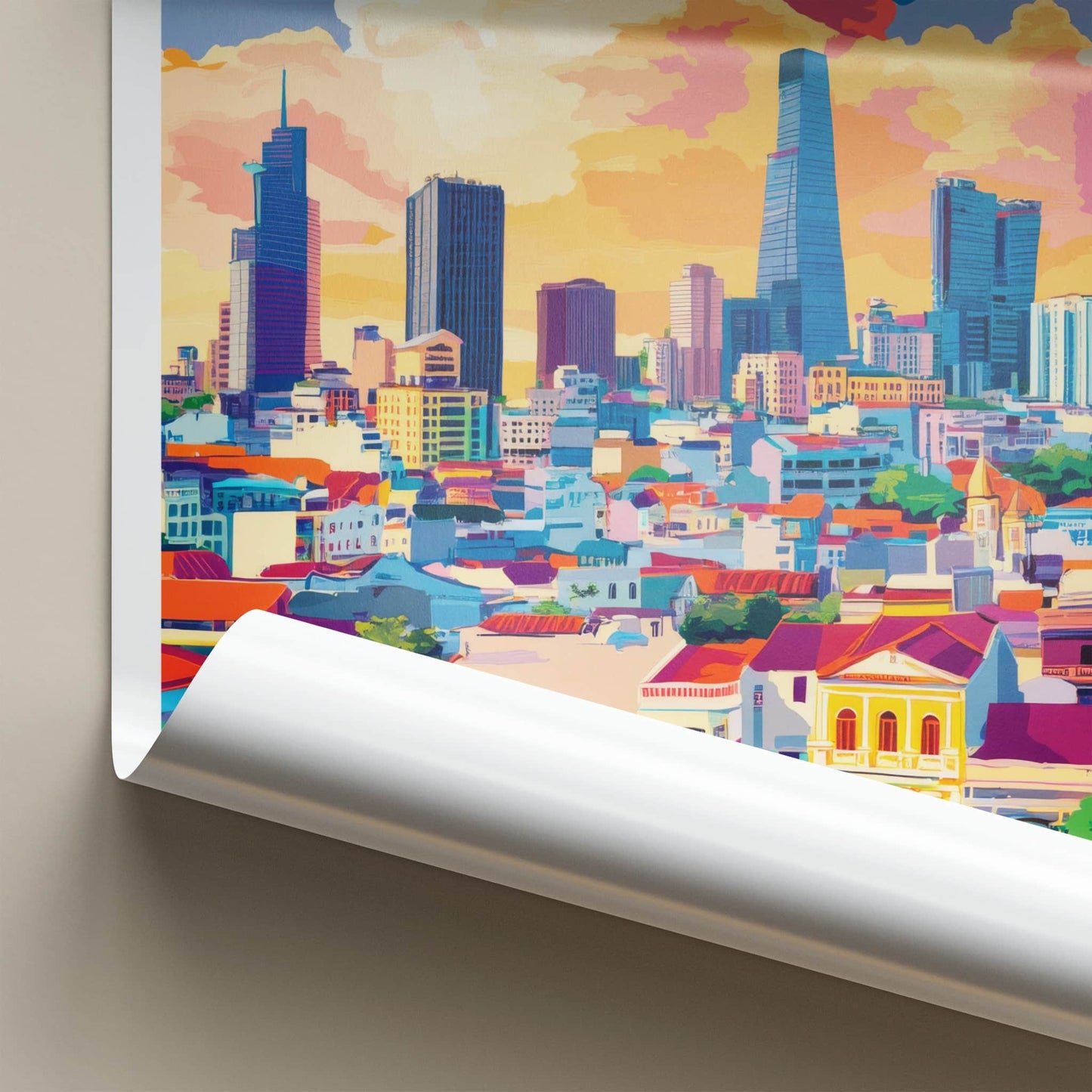 Ho Chi Minh Poster - Vietnam Travel Art - Vibrant City Skyline Home Decor