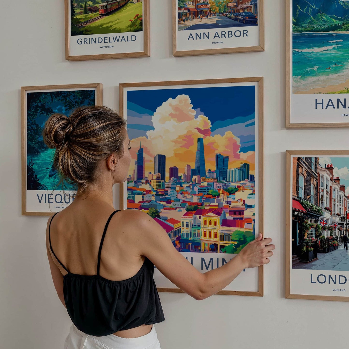 Ho Chi Minh Poster - Vietnam Travel Art - Vibrant City Skyline Home Decor