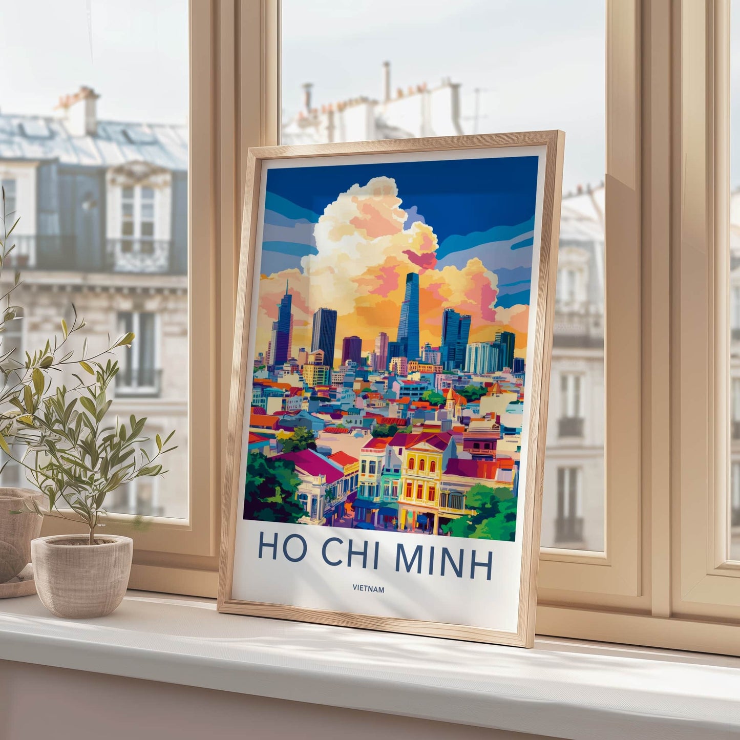 Ho Chi Minh Poster - Vietnam Travel Art - Vibrant City Skyline Home Decor
