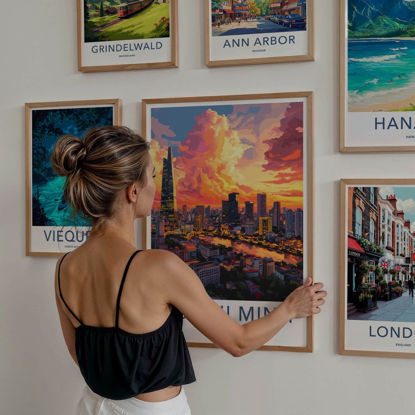 Ho Chi Minh Poster - Vietnam Travel Art - Vibrant City Sunset Home Decor