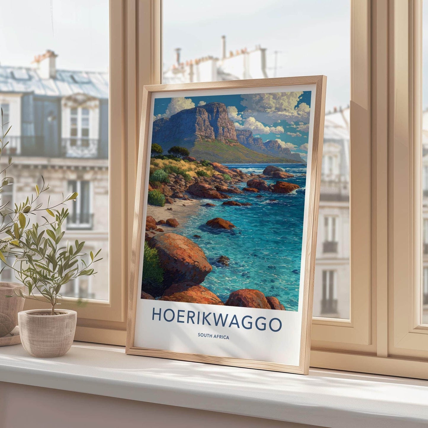Hoerikwaggo Poster - South Africa Travel Art - Rocky Shore Cliffs Home Decor