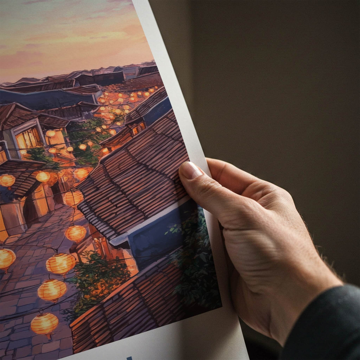 Hoi An Poster - Vietnam Travel Art - Glowing Lanterns Evening Home Decor