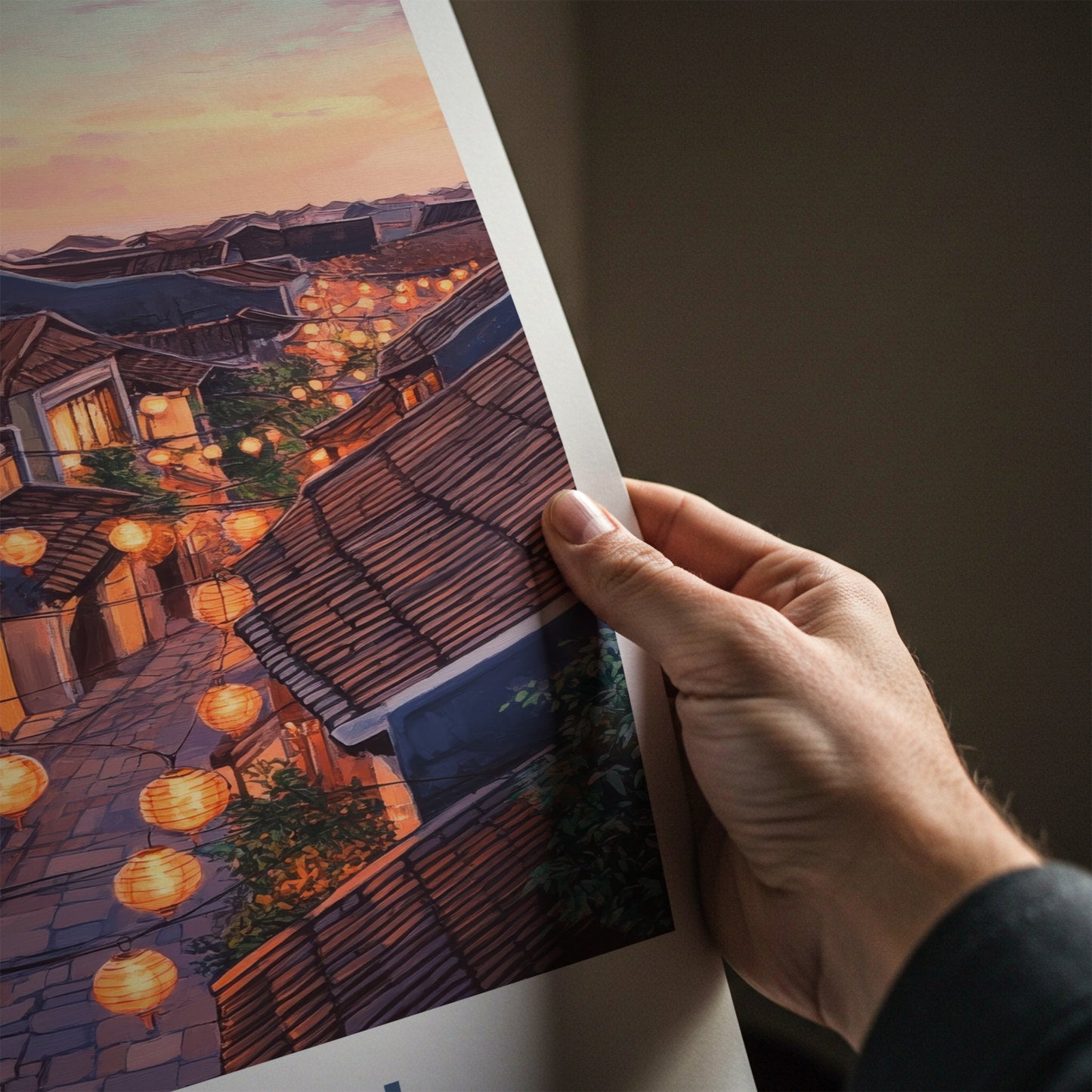 Hoi An Poster - Vietnam Travel Art - Glowing Lanterns Evening Home Decor
