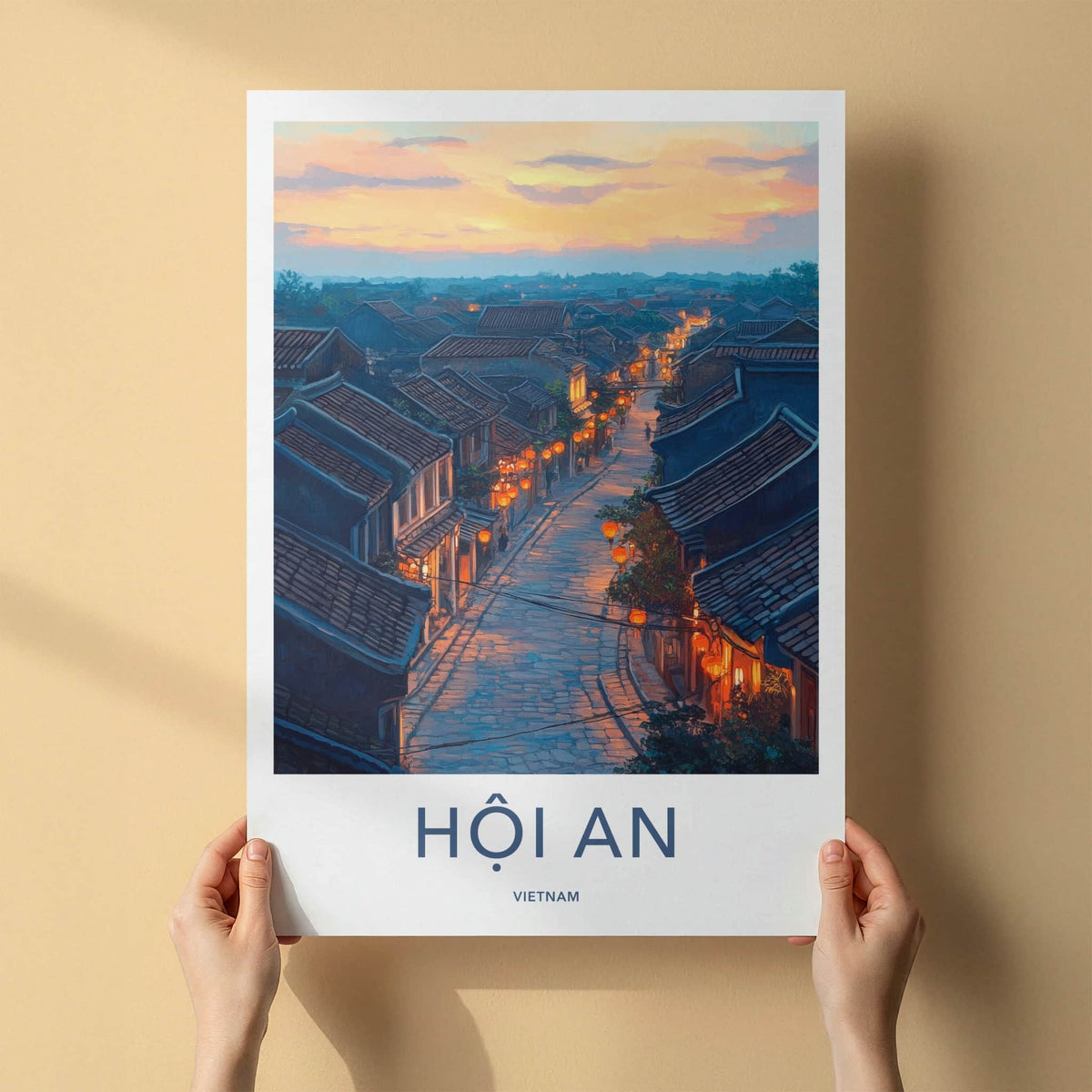 Hoi An Poster - Vietnam Travel Art - Lantern Lit Evening Home Decor