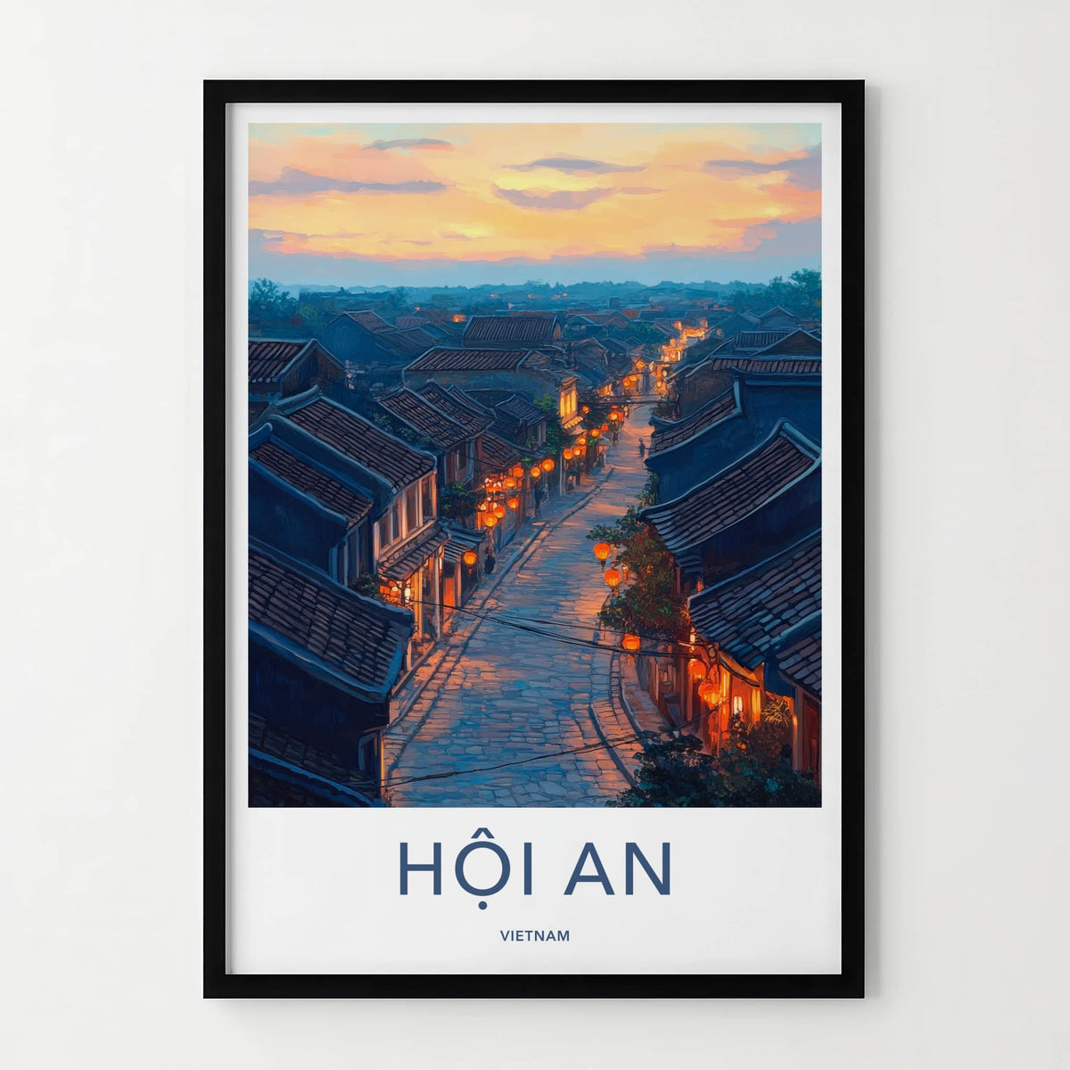 Hoi An Poster - Vietnam Travel Art - Lantern Lit Evening Home Decor