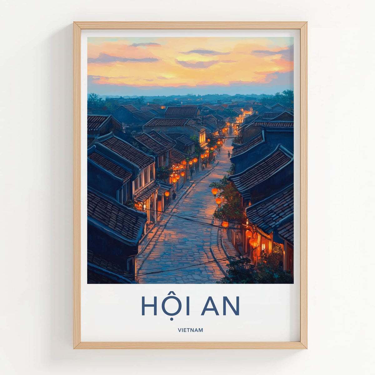 Hoi An Poster - Vietnam Travel Art - Lantern Lit Evening Home Decor