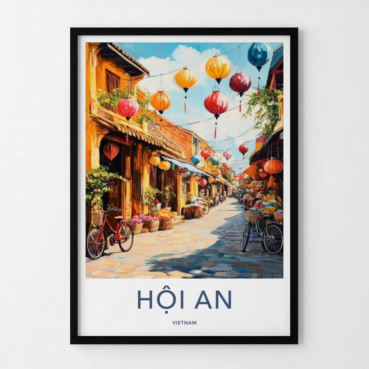 Hoi An Poster - Vietnam Travel Art - Vibrant Lantern Street Home Decor