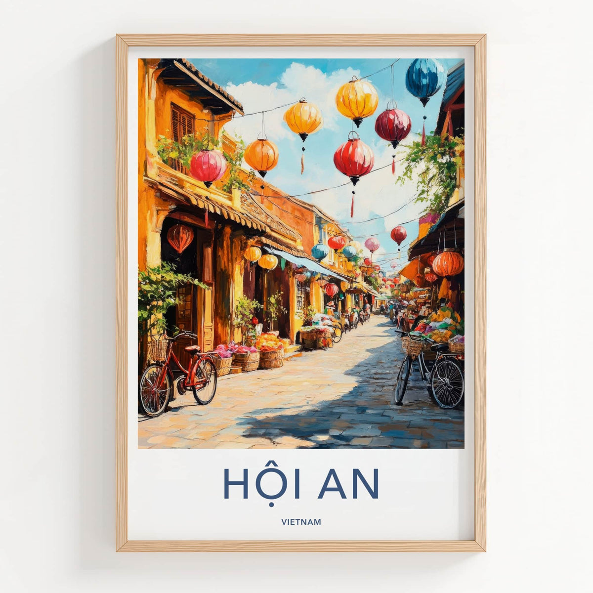 Hoi An Poster - Vietnam Travel Art - Vibrant Lantern Street Home Decor
