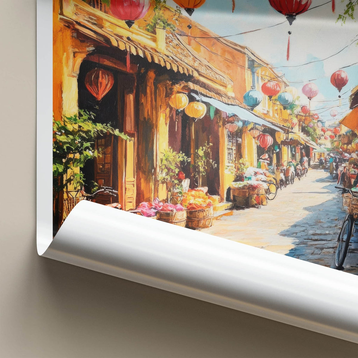 Hoi An Poster - Vietnam Travel Art - Vibrant Lantern Street Home Decor