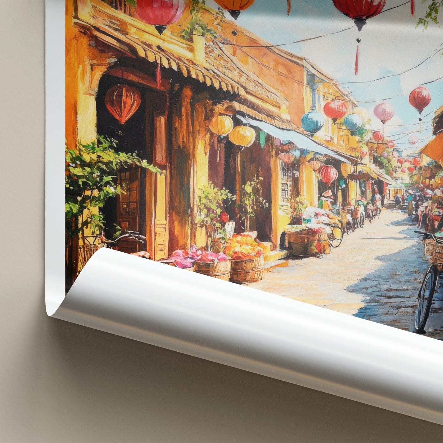 Hoi An Poster - Vietnam Travel Art - Vibrant Lantern Street Home Decor