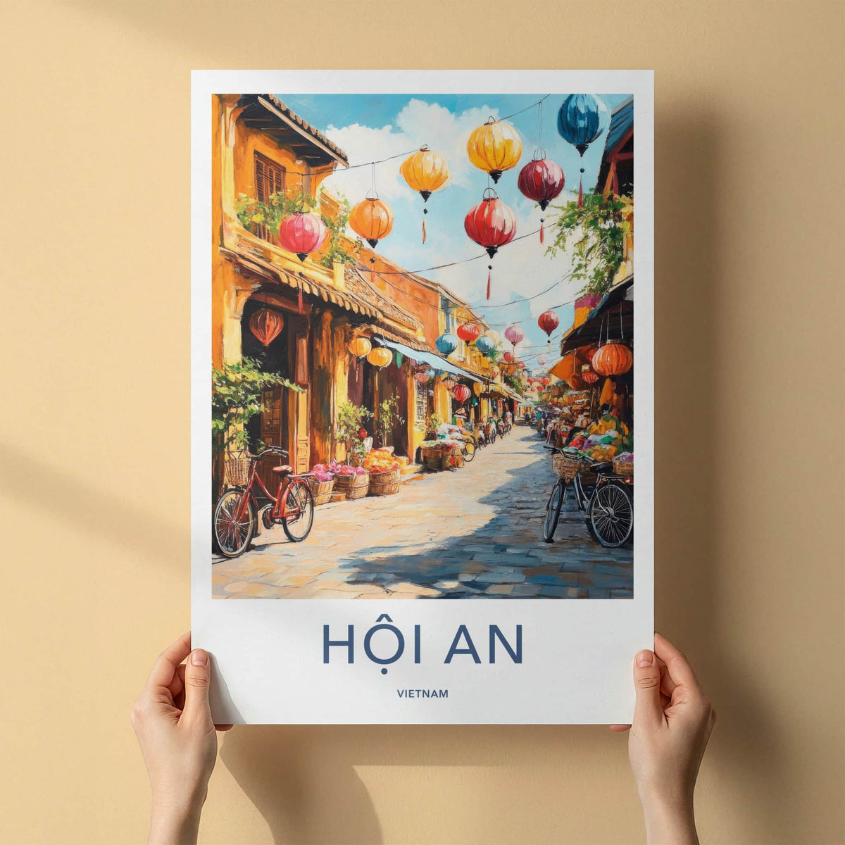 Hoi An Poster - Vietnam Travel Art - Vibrant Lantern Street Home Decor