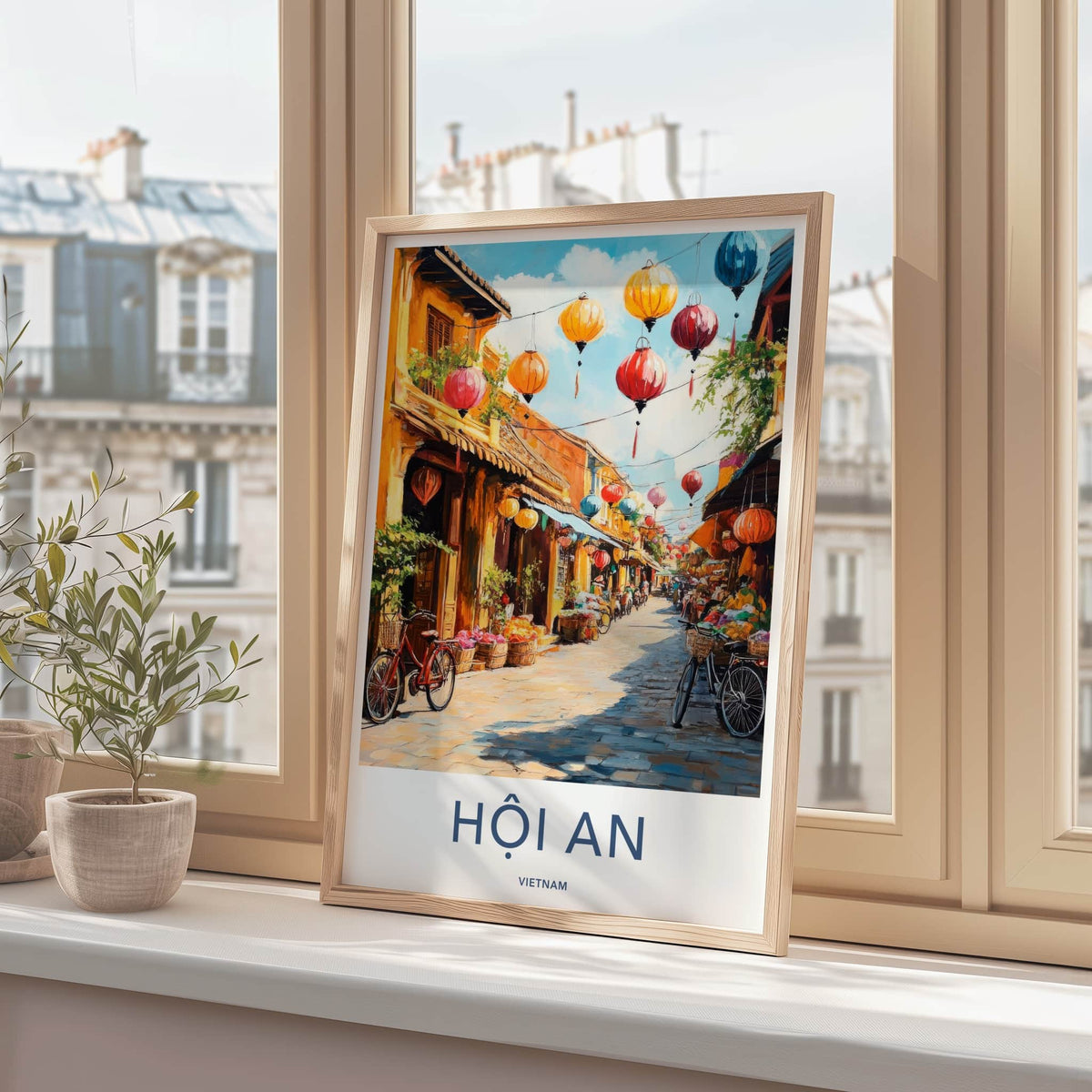 Hoi An Poster - Vietnam Travel Art - Vibrant Lantern Street Home Decor