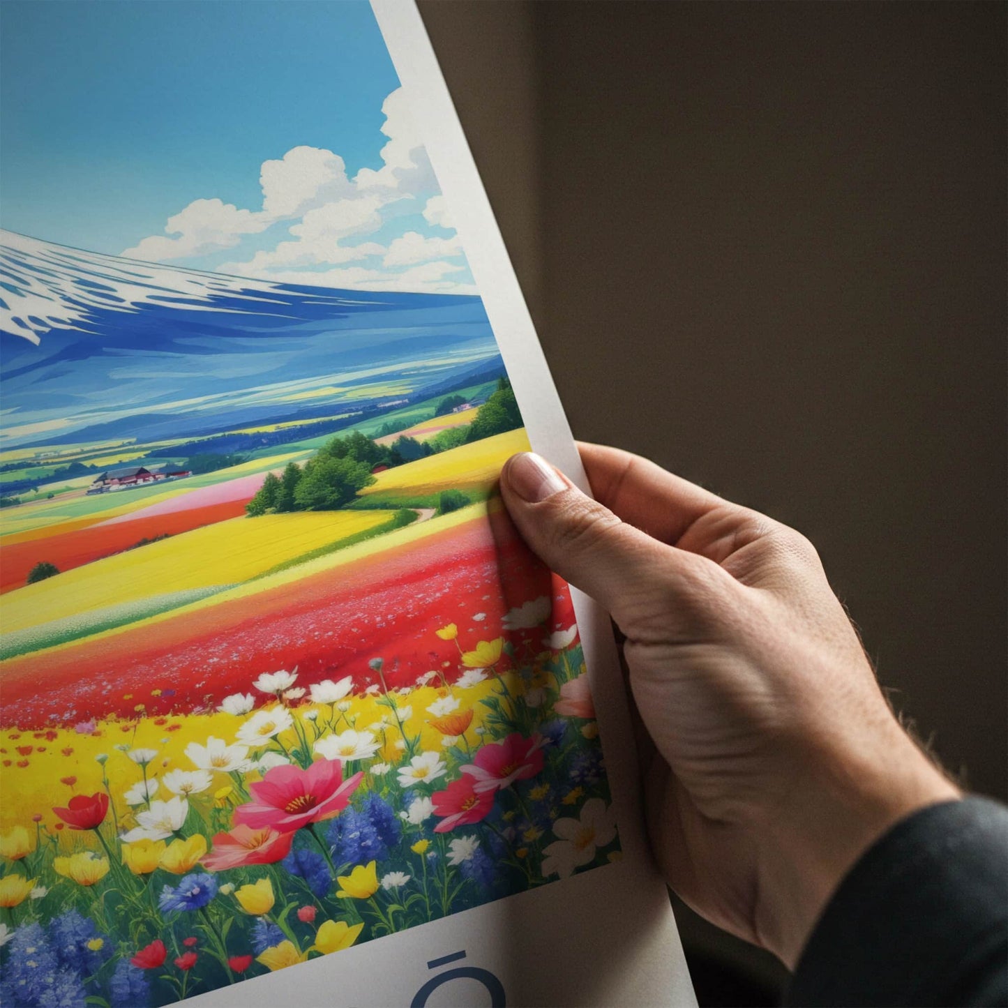 Hokkaido Poster - Japan Travel Art - Vibrant Flower Fields Home Decor
