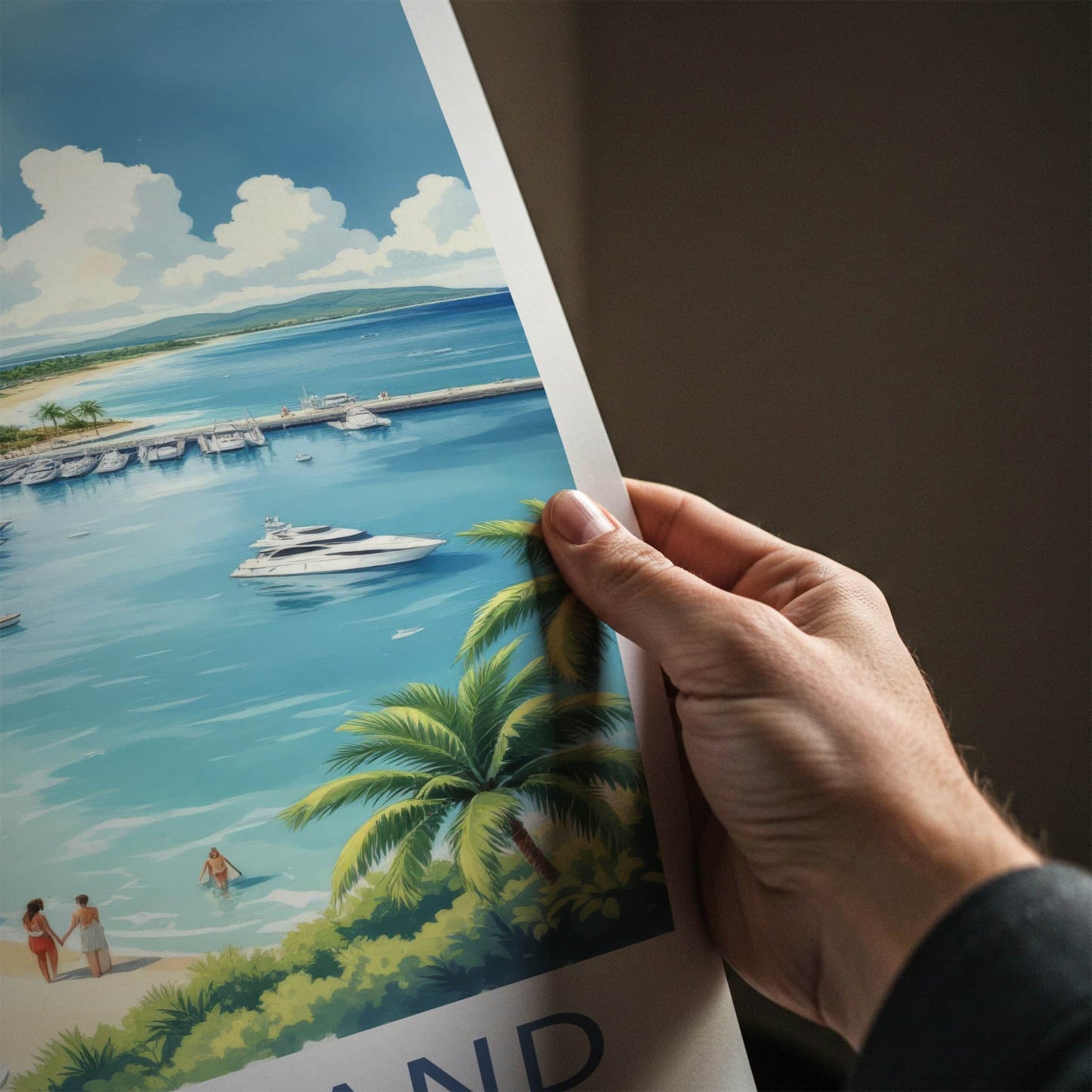 Hope Island Poster - Australia Travel Art - Lush Island Marina Home Decor