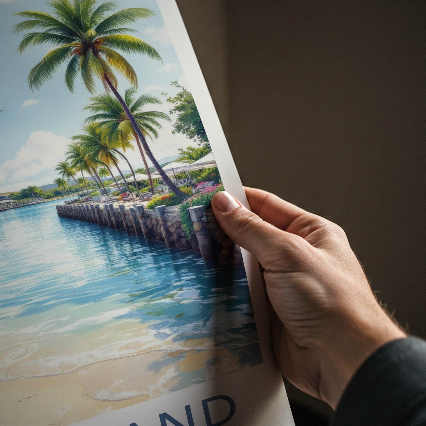 Hope Island Poster - Australia Wall Art - Tropical Resort Canal Home Decor