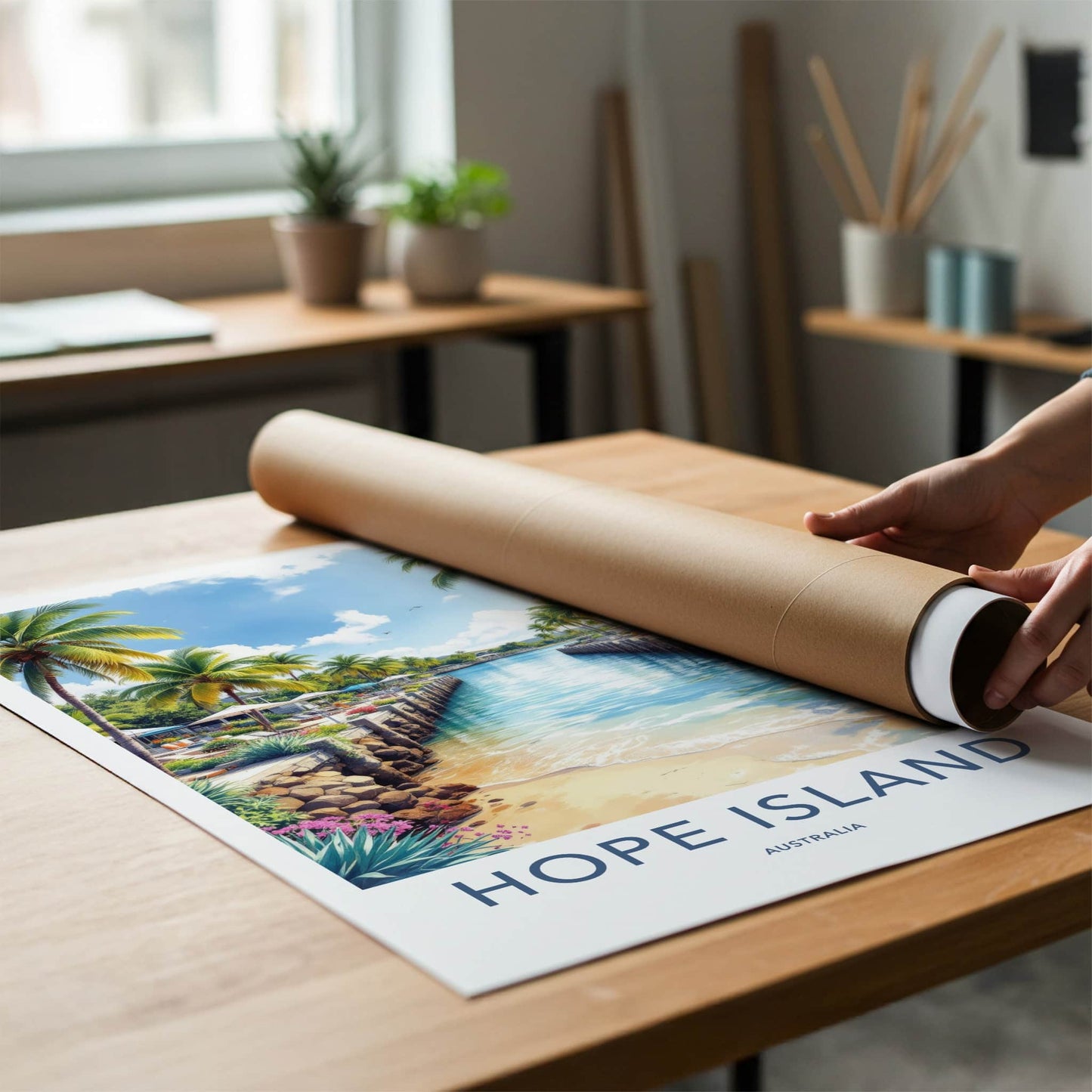 Hope Island Poster - Australia Wall Art - Tropical Resort Canal Home Decor