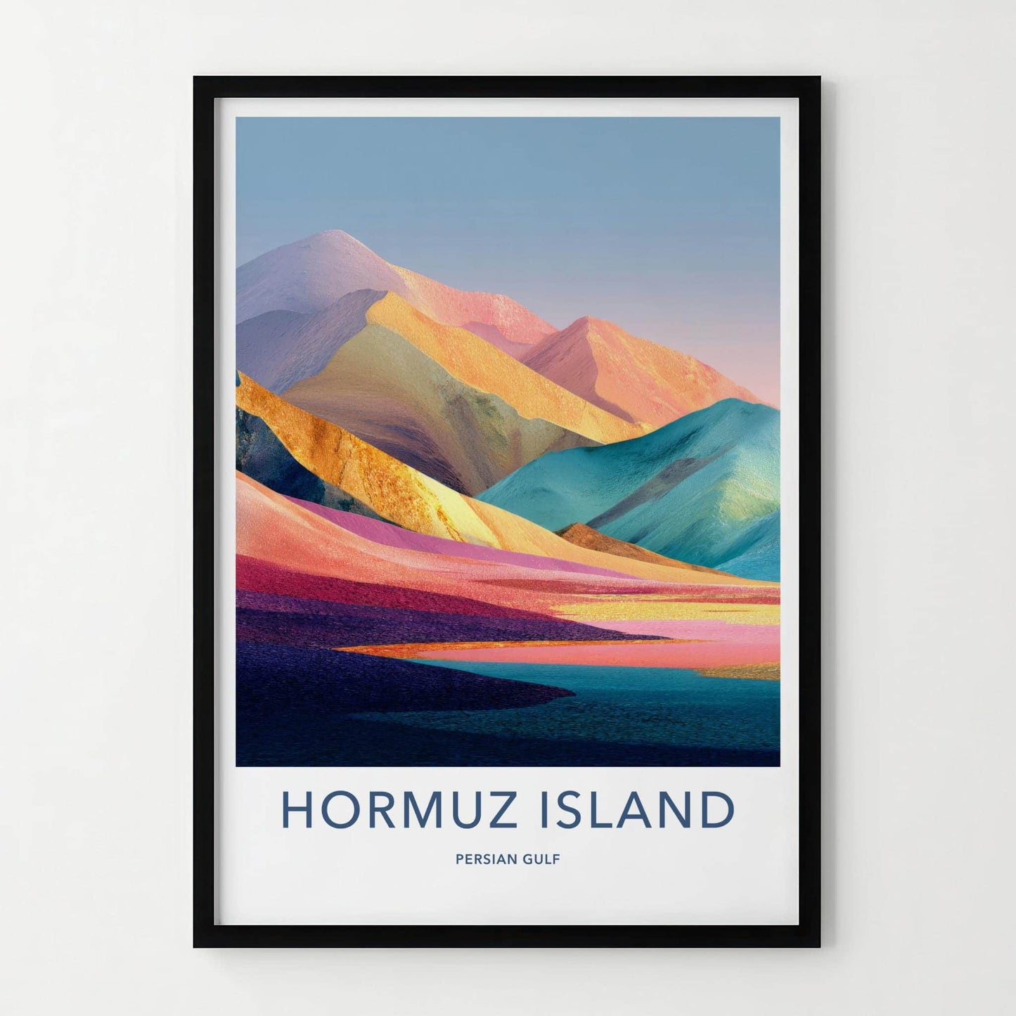 Hormuz Island Poster - Iran Travel Art - Vibrant Layered Landscape Wall Decor