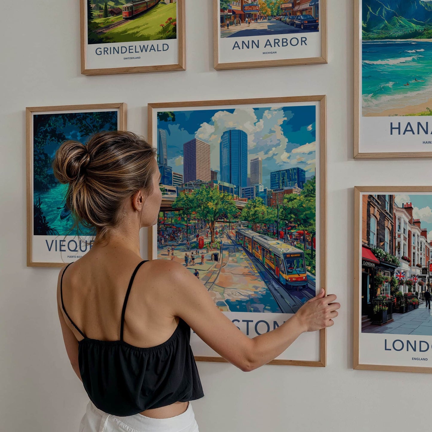Houston Poster - Texas Wall Art - Vibrant Urban Landscape Home Decor