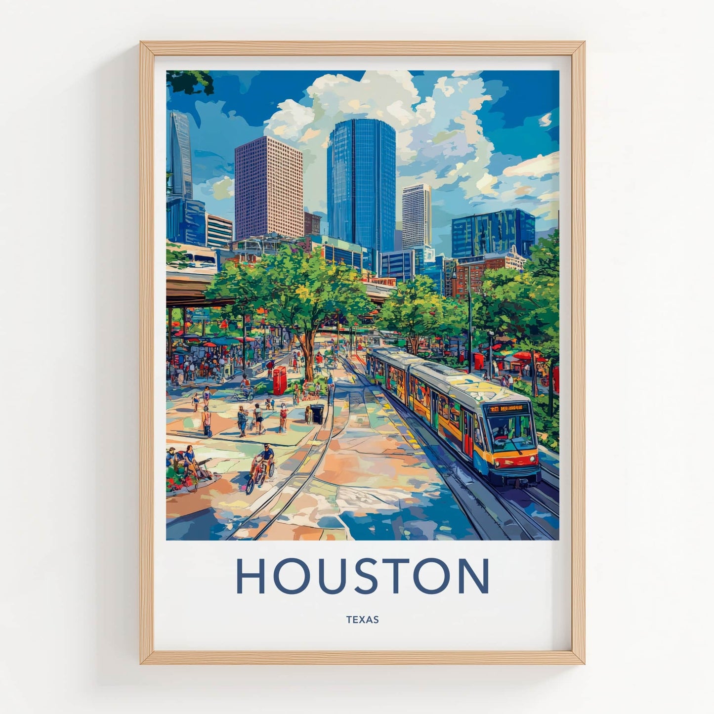 Houston Poster - Texas Wall Art - Vibrant Urban Landscape Home Decor