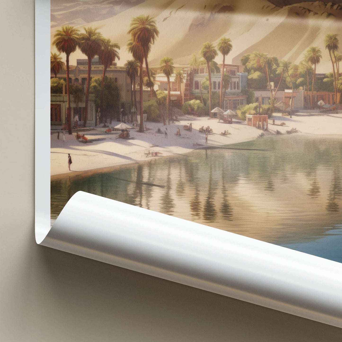 Huacachina Poster - Peru Framed Print - Desert Oasis Village Framed Decor