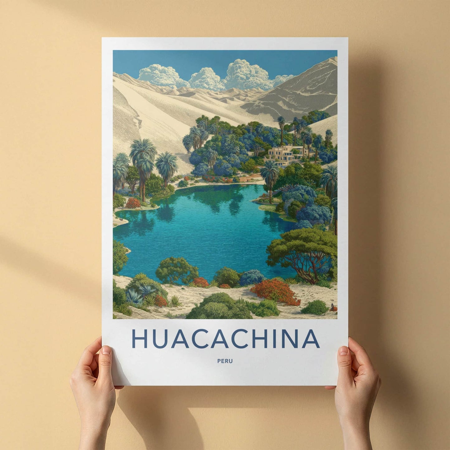 Huacachina Poster - Peru Wall Art Desert Oasis Home Decor