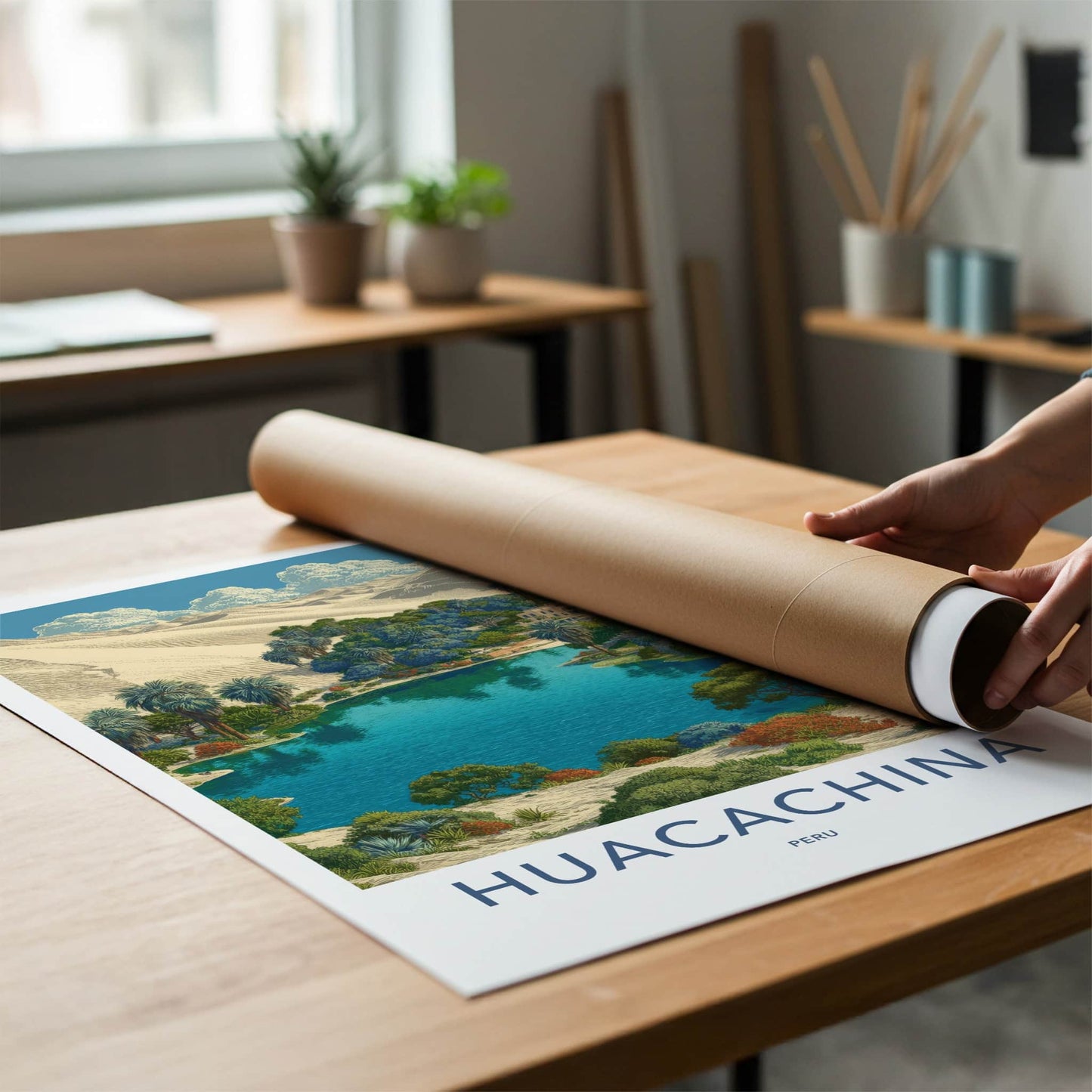 Huacachina Poster - Peru Wall Art Desert Oasis Home Decor